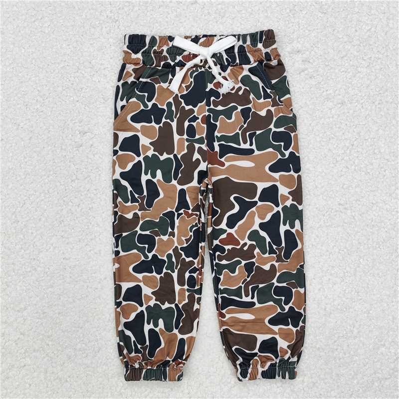 BSPO0530 Camouflage Beige Short Sleeve Drawstring Trousers Set