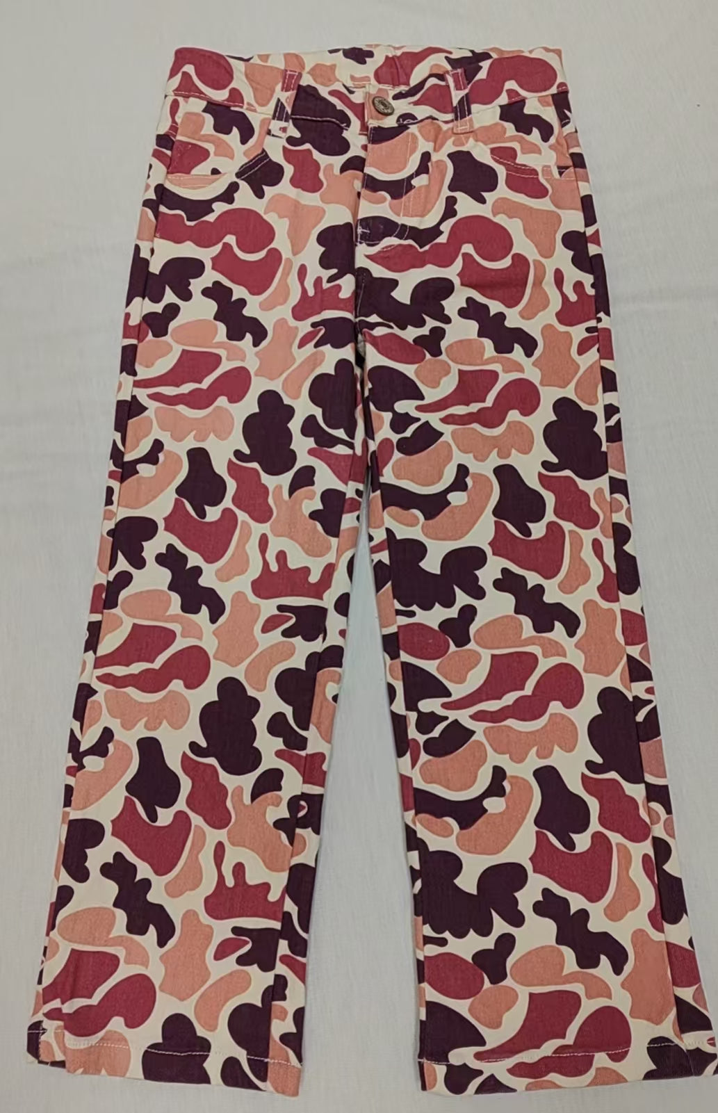 presale P0662 Camouflage beige denim trousers