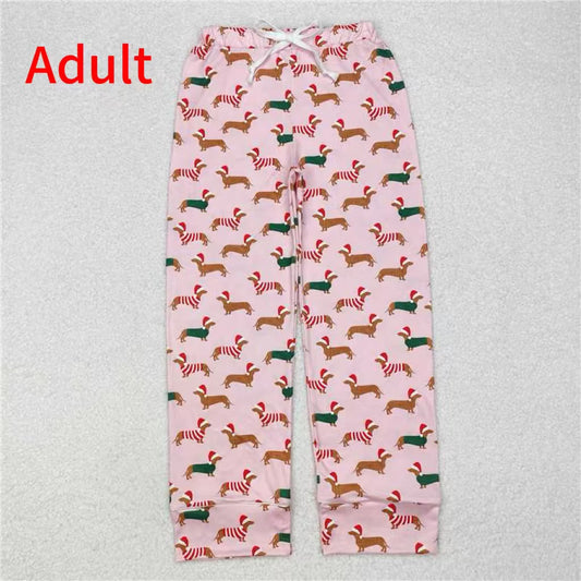 P0663 Adult Female Christmas Hat Puppy Pink Pants