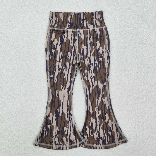 P0691 Camouflage Army Green Yoga Wear Flared Pants