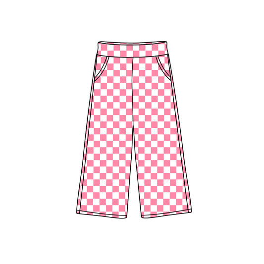 presale P0694 Pink and white plaid trousers 2024 10.10
