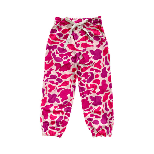 presale P0696 Rose red camouflage drawstring trousers 2024 10.10