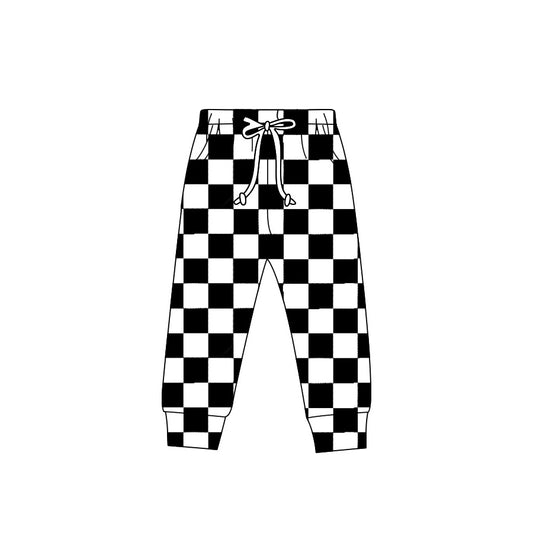 presale P0702 Adult women black and white plaid lace-up trousers 2024 10.14
