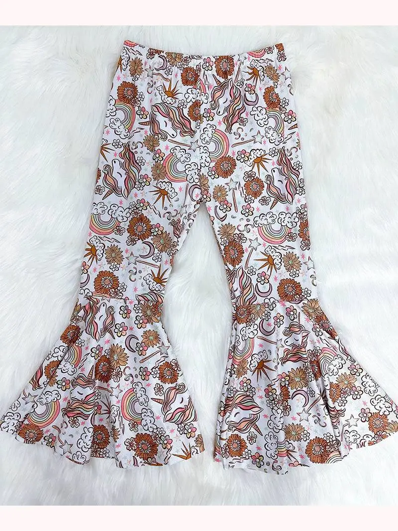 presale P0706 White trousers with rainbow flowers   2024 10.18