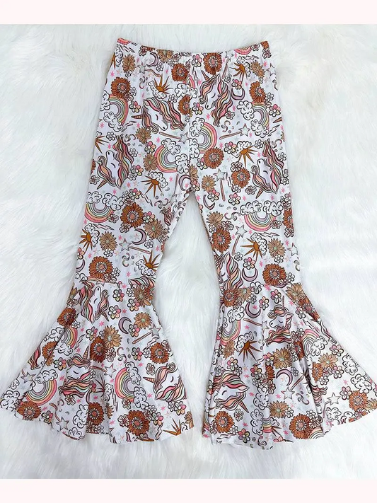 presale P0706 White trousers with rainbow flowers   2024 10.18