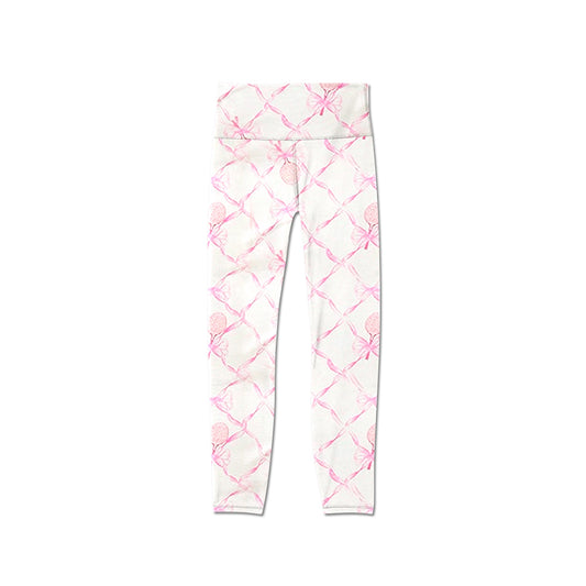 presale P0716 White Yoga Wear Skinny Pants with Racket Bow Pattern 2024 10.30