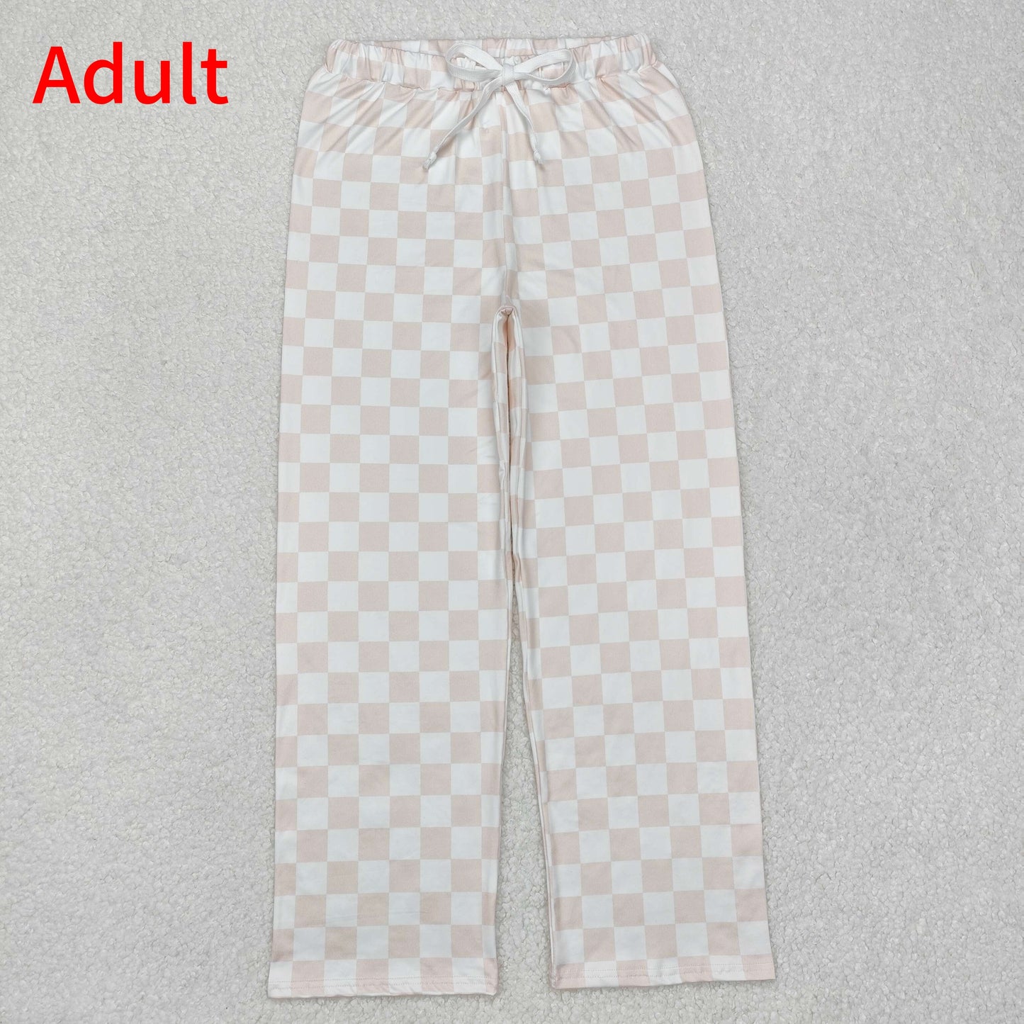 P0730  Adult Women Pink Checkered Bottom Pants