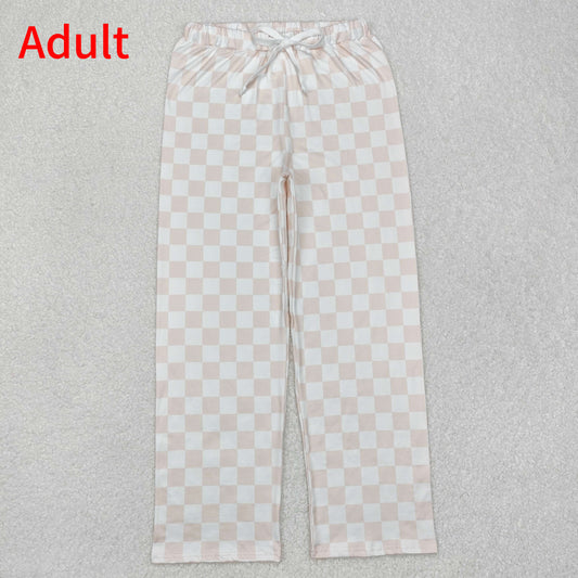 P0730 Adult Women Pink Checkered Bottom Pants