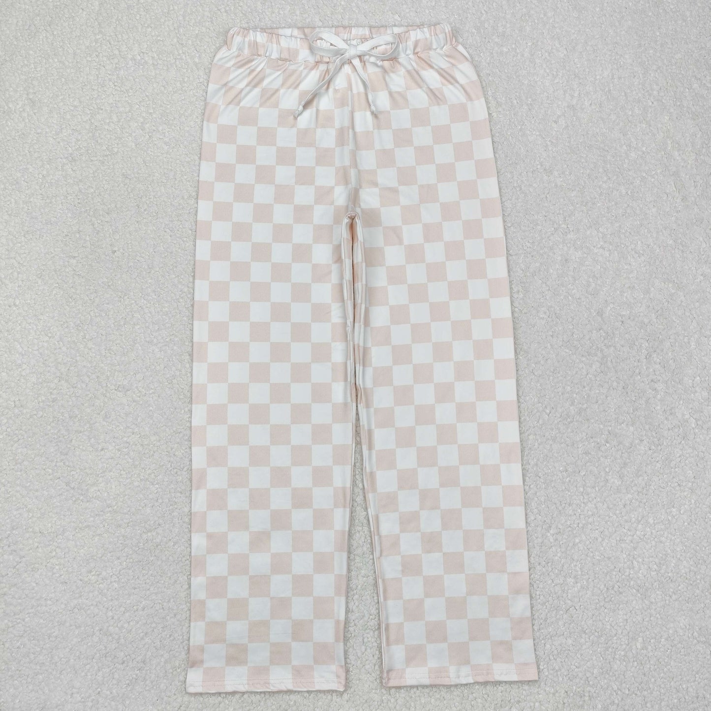 P0730  Adult Women Pink Checkered Bottom Pants