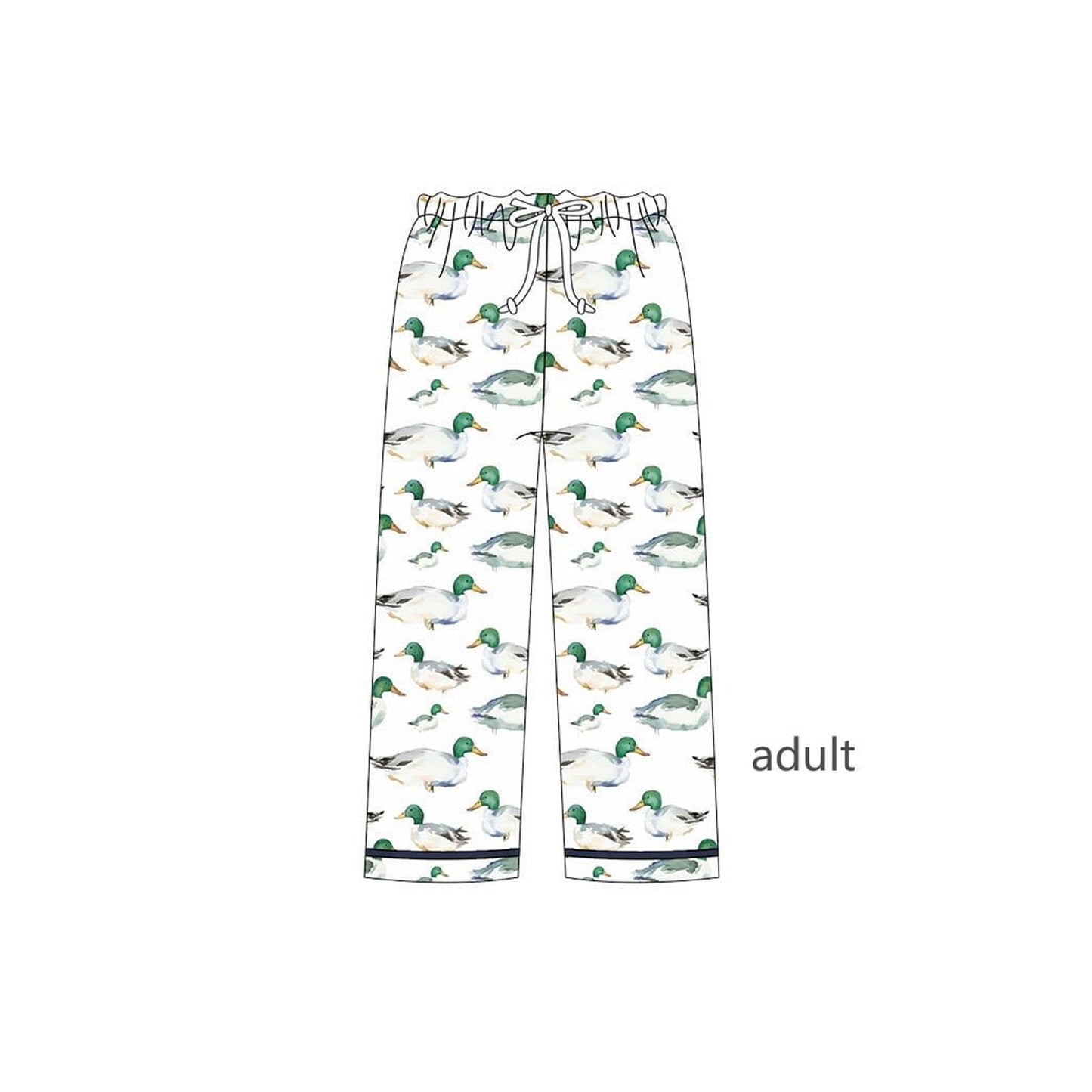 presale P0778  Adult Women Green Ducks Plaid Flame Pants D 6.14