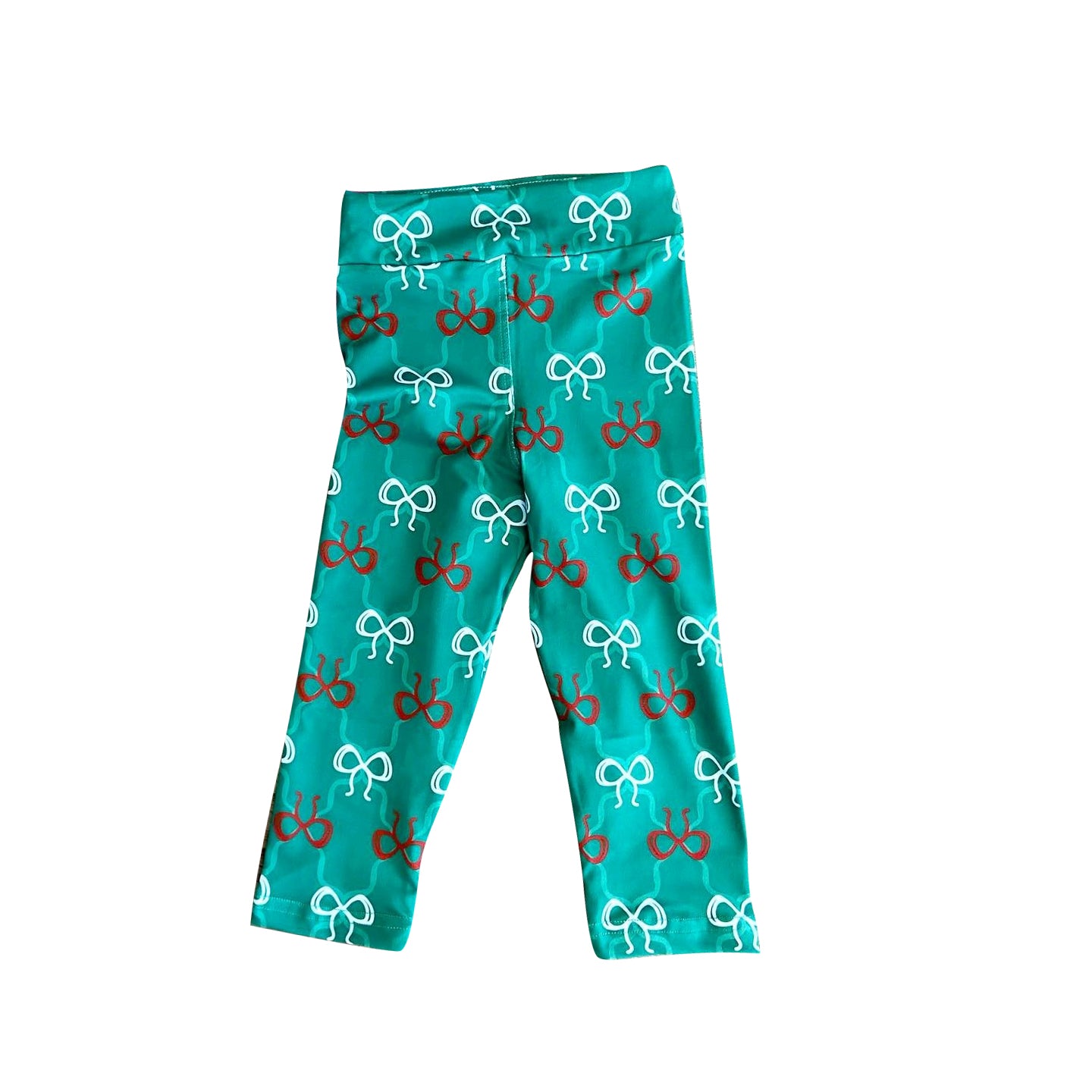 presale P0791 Baby Girls Green Bows Plaid Legging Pant  D 7.3