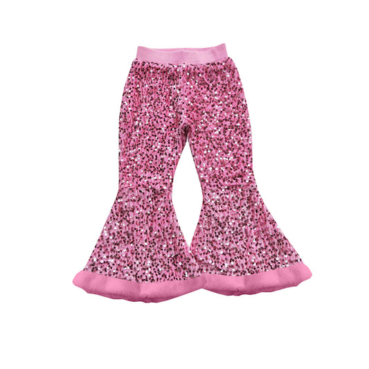 presale P0794 Baby Girls Pink Sequin Bell Bottom Pants D 7.17