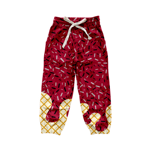 presale P0810  Adult Women Dark Red Drip Pockets Yoga Team Pants D 7.29