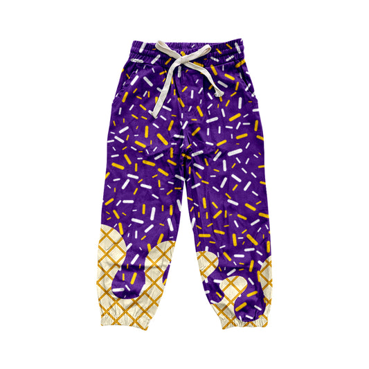 presale P0813 Adult Women Purple Drip Pockets Yoga Team Pants D 7.29