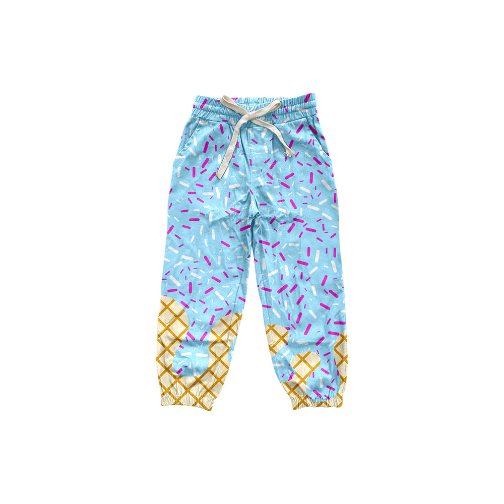 P0814 Baby Girls Blue Drip Team Pockets Yoga Pant  D 908