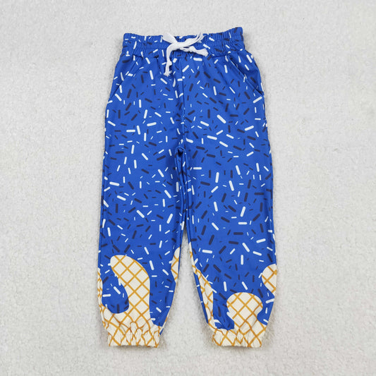 P0818 Baby Girls Hot Blue Drip Team Pockets Yoga Pant D 822