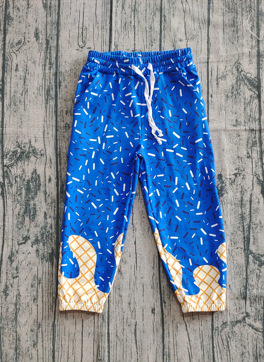 presale P0818 Baby Girls Hot Blue Drip Team Pockets Yoga Pant D 822