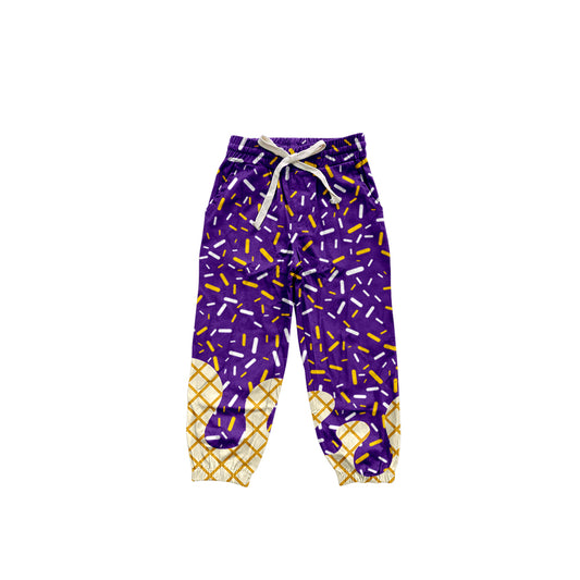 presale P0819 Baby Girls Purple Drip Team Pockets Yoga Pant D 7.29