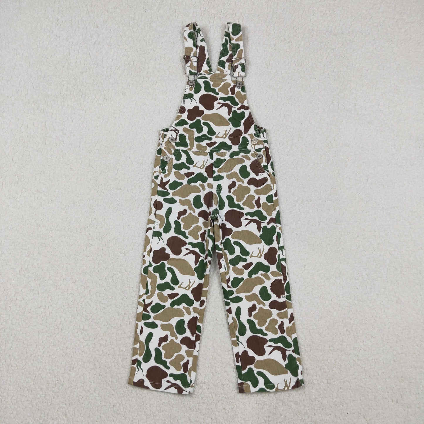 P0828 Baby Boys Deer Ducks Turkey Camo Hunting Denim Jumpsuits D 1110