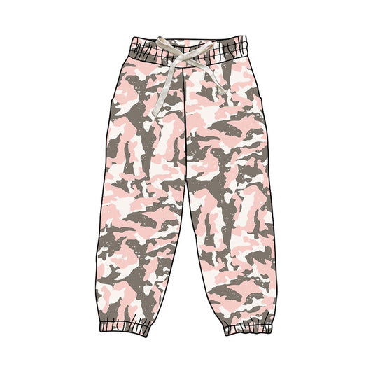 presale P0829 Adult Women Pink Gray Camo Yoga Jogger Bottom D 830