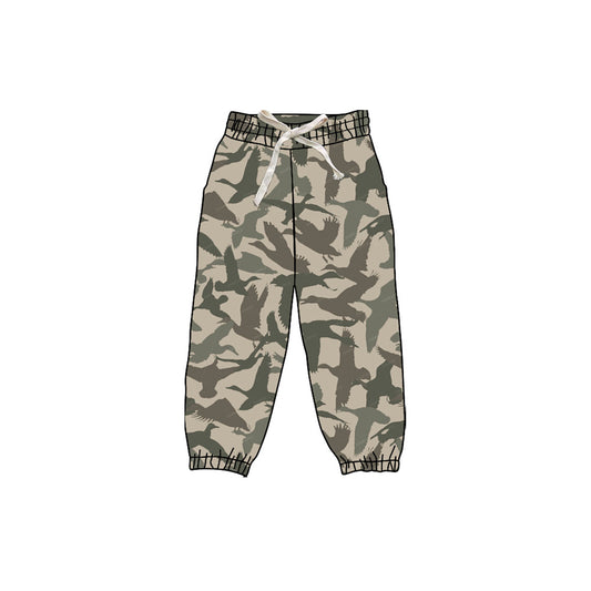 presale P0833  Baby Girls Olive Ducks Camo Yoga Jogger Bottom D 901