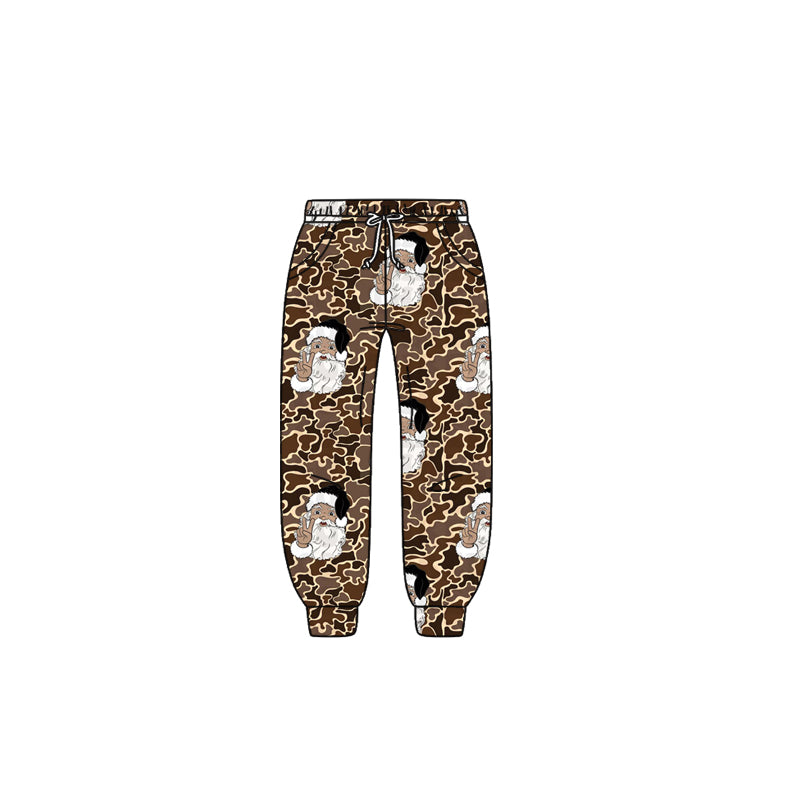 presale P0835 Baby Boys Brown Camo Santa Christmas Pockets Jogger Pants D 902