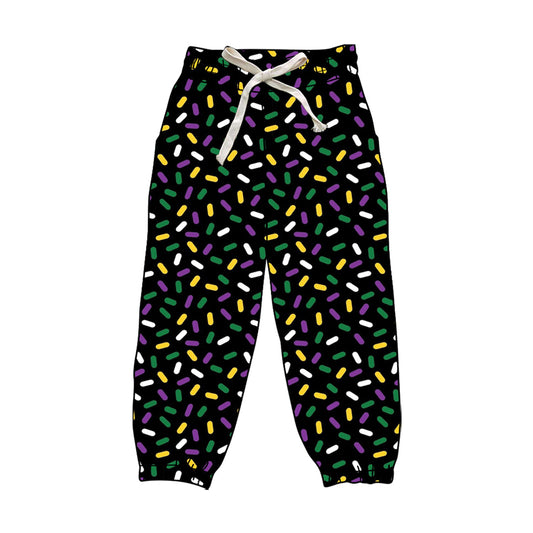 presale P0842 Adult Women Mardi Gras Sprinkles Yoga Jogger Bottom D 909