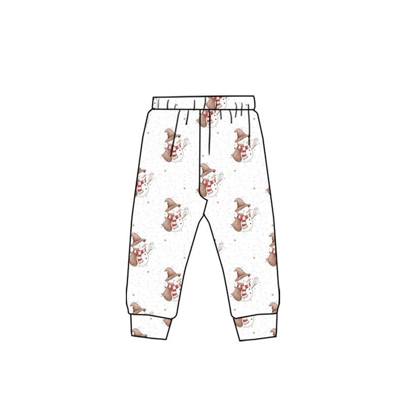 presale P0844 Baby Boys Girls Snowmen Christmas Jogger Pants D 910