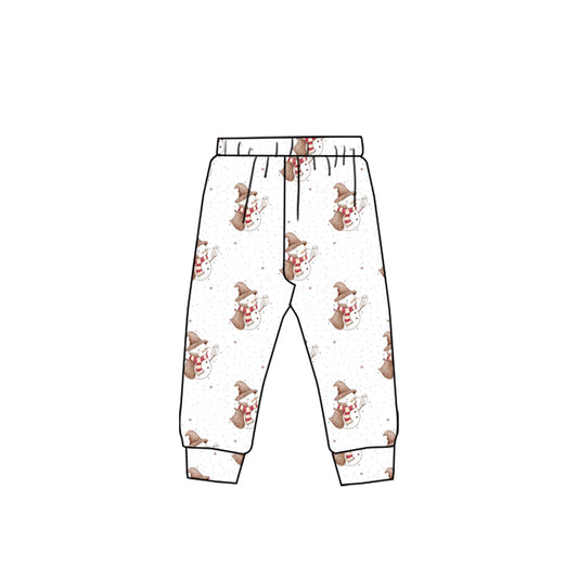 presale P0844 Baby Boys Girls Snowmen Christmas Jogger Pants D 910