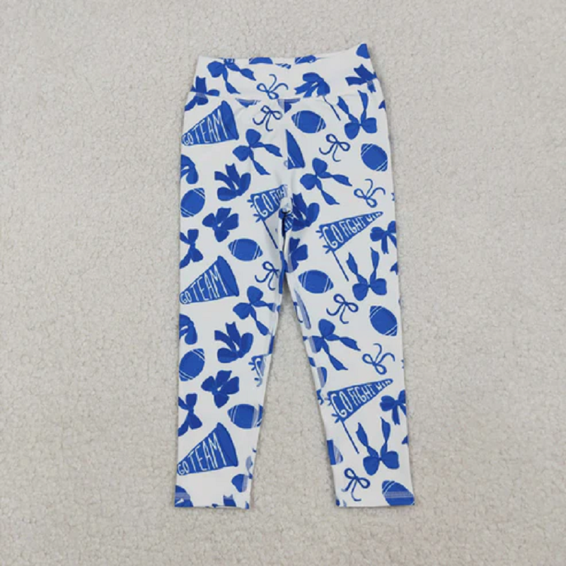 Sibling Baby Girls Bows Footballs Go Team Yoga Active Legging Pants Bottoms