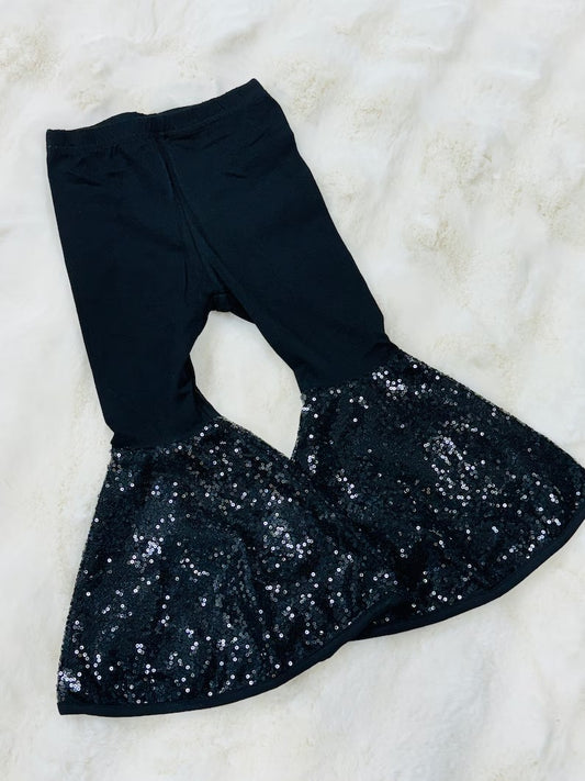 presale P0850 Baby Girls Navy Sequin Bell Bottom Pants  D 916