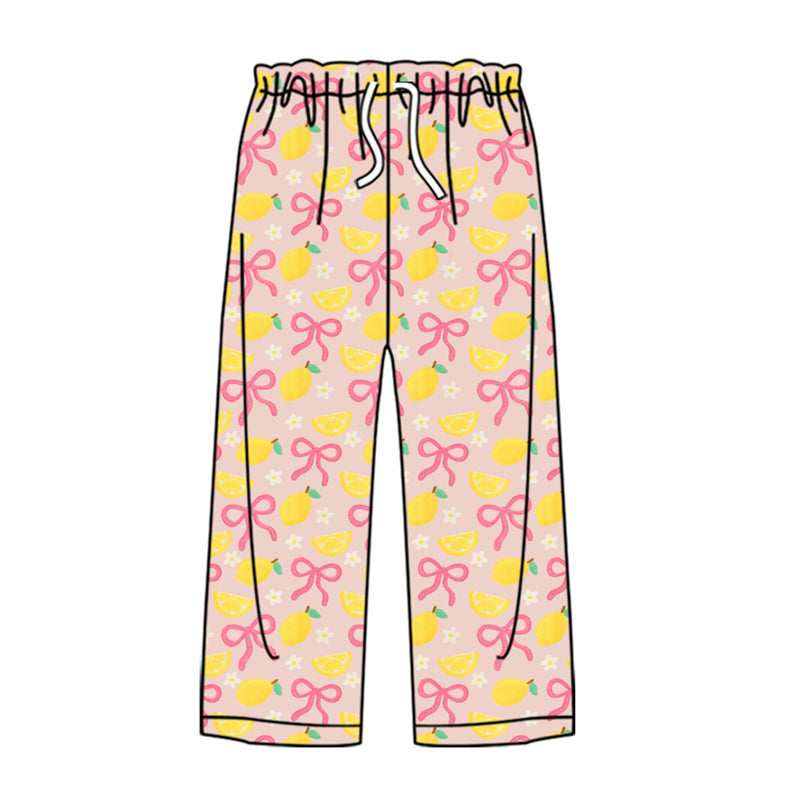 presale P0861 Adult Women Bows Lemons Flowers Pants With Belt  D 917