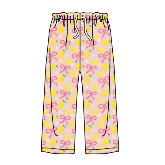 presale P0861 Adult Women Bows Lemons Flowers Pants With Belt D 917