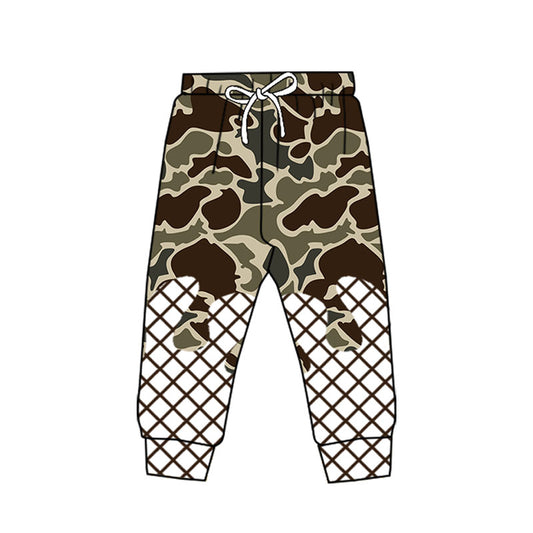 presale P0866  Baby Boys Dark Brown Camo Drip Western Team Jogger With Belt  D 919