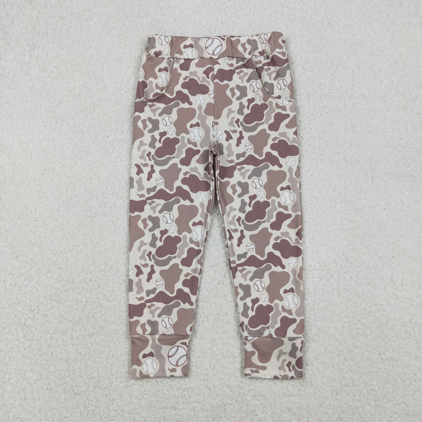 Sibling Baby Boys Khaki Camo Baseballs Team Shorts Bottoms Pants  D 1025