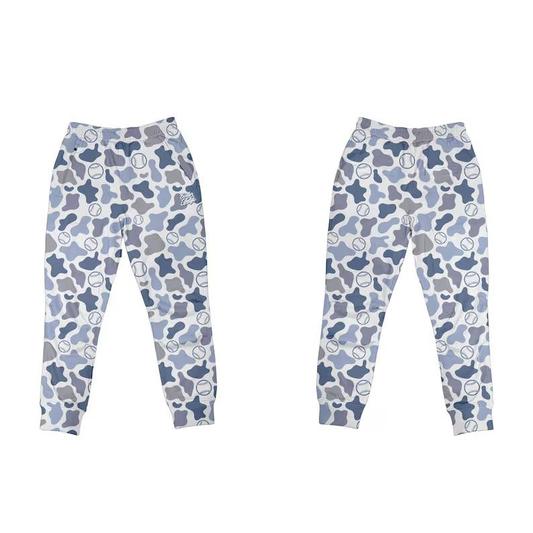 presale P0876 Baby Boys Blue Camo Baseballs Team Pockets Leggings Pants D 922