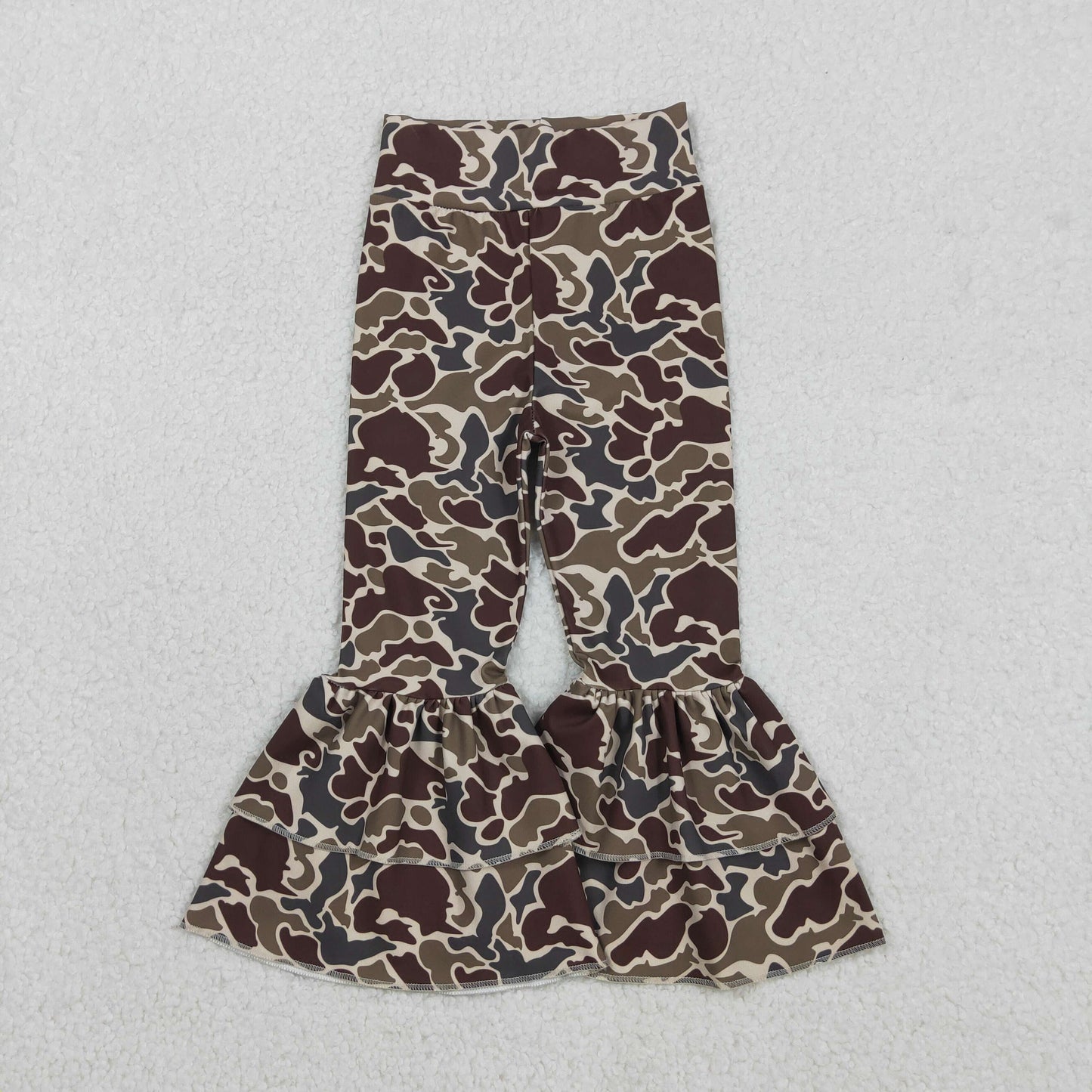 Sibling Mama And Me Lavender Camo Yoga Active Ruffle Bell Bottom Pants Southern Style Comfortable Legging Pants