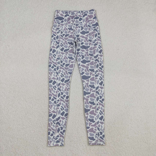 P0898 Adult Women Grey Camo Yoga Legging Pants D 1211