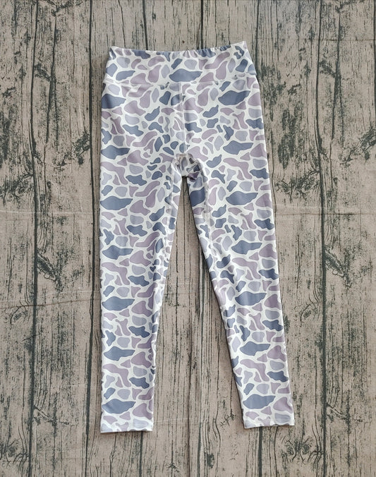 presale P0898 Adult Women Grey Camo Yoga Legging Pants D 1014