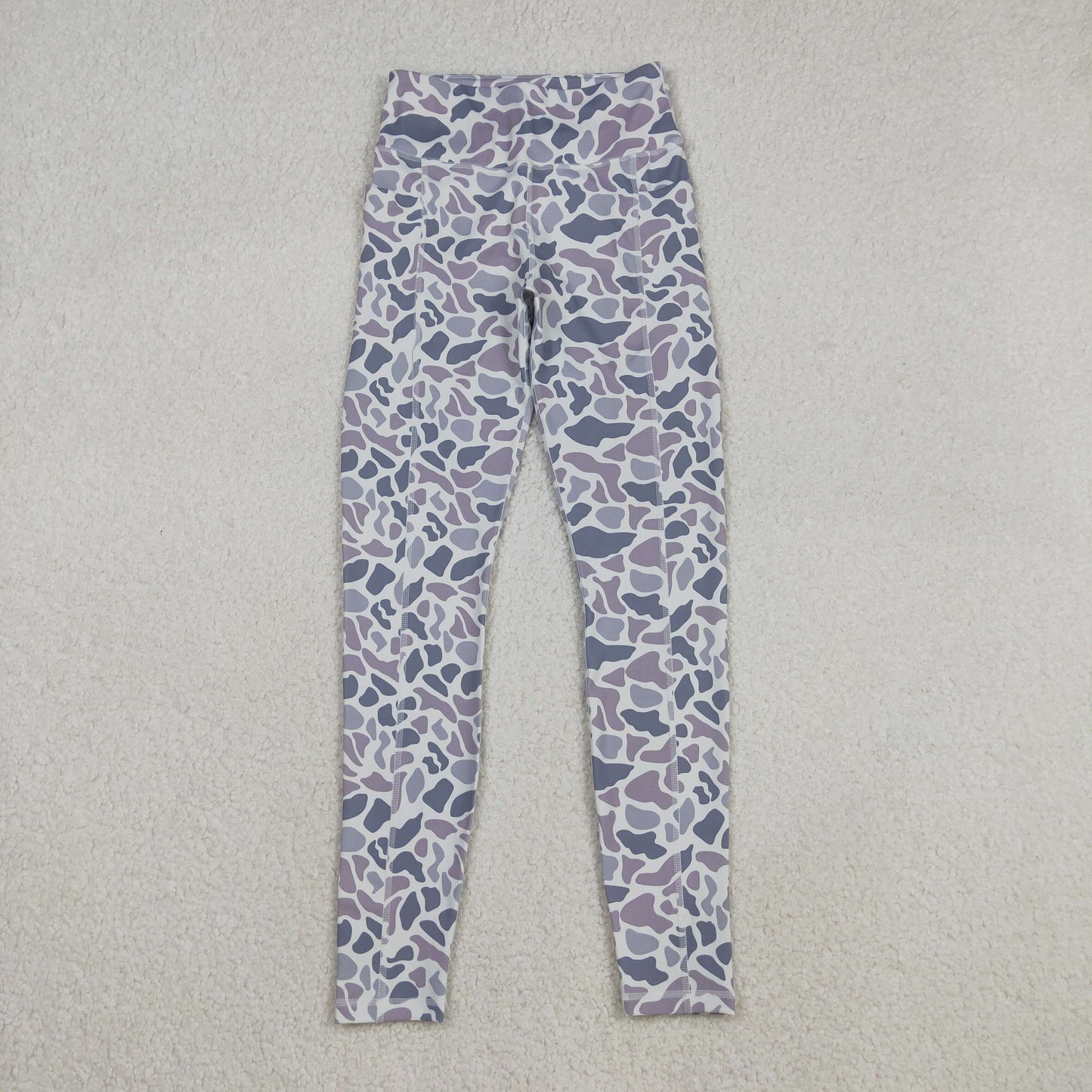 Sibling Mama And Me Lavender Camo Yoga Active Ruffle Bell Bottom Pants Southern Style Comfortable Legging Pants