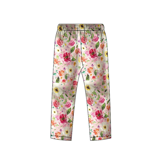 presale P0959 Baby Girls Pink Flowers Legging Pants Bottoms  D 1129