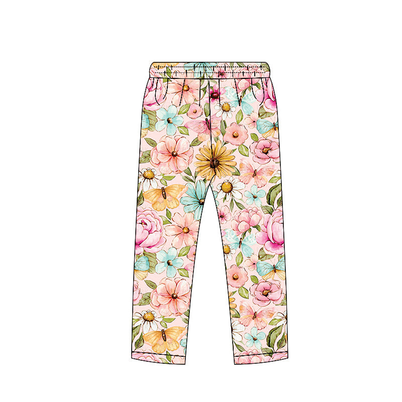 presale P0963 Baby Girls Flowers Butterfly Legging Pants Bottoms  D 1129