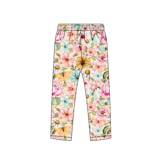 presale P0963 Baby Girls Flowers Butterfly Legging Pants Bottoms  D 1129