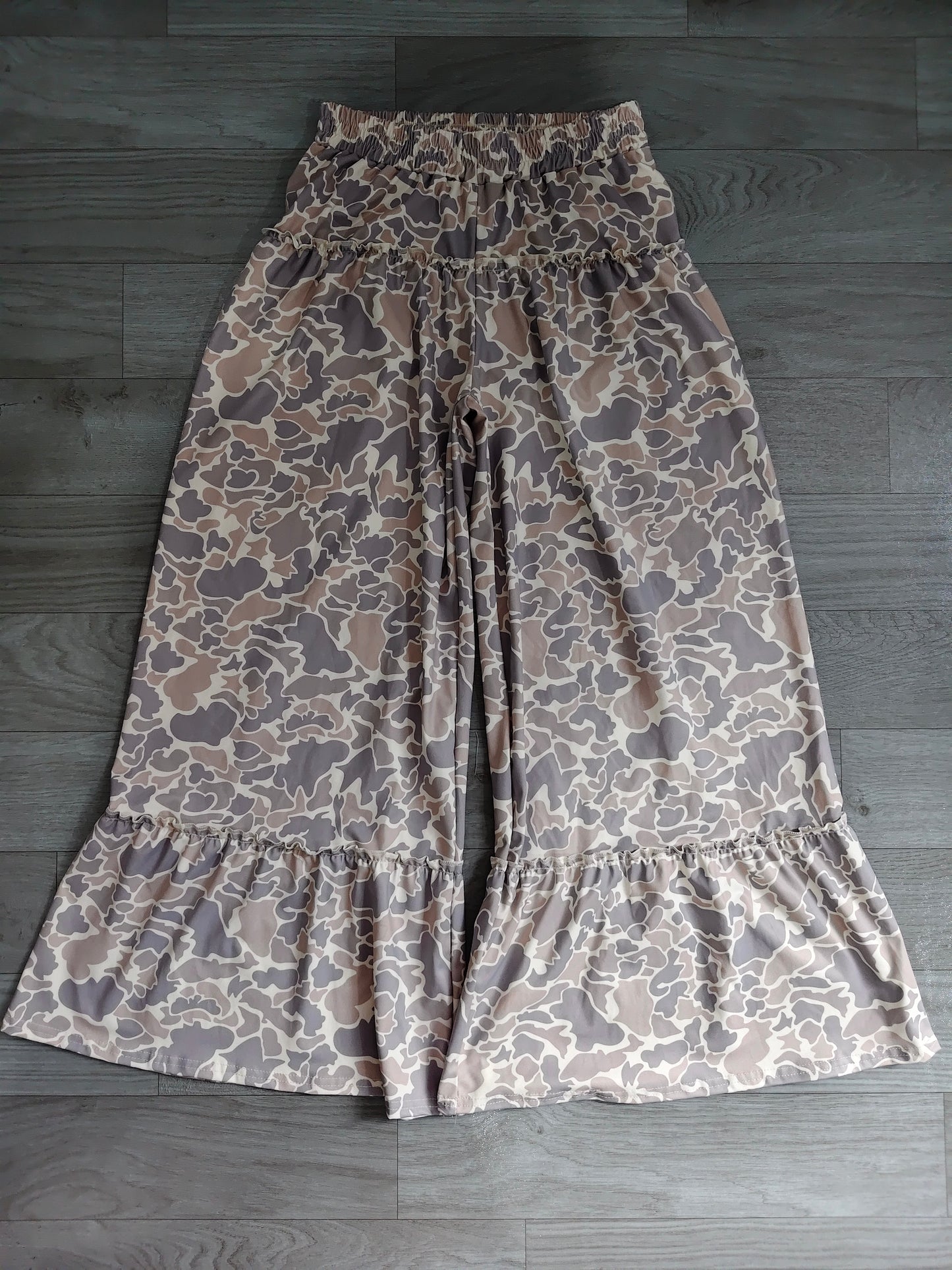 pre order Multicolor Camo Print Wide Leg Casual Pants Women