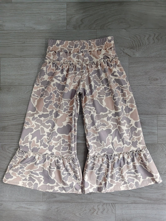 pre order Multicolor Camo Print Wide Leg Casual Pants