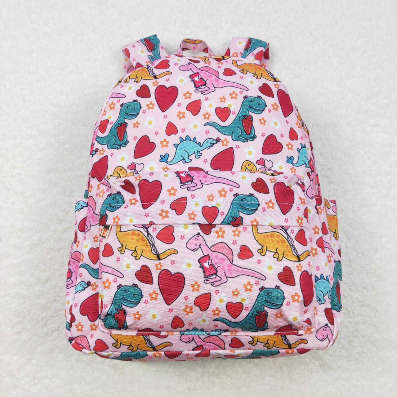 BA0154 Love Dinosaur Flower Pink Backpack