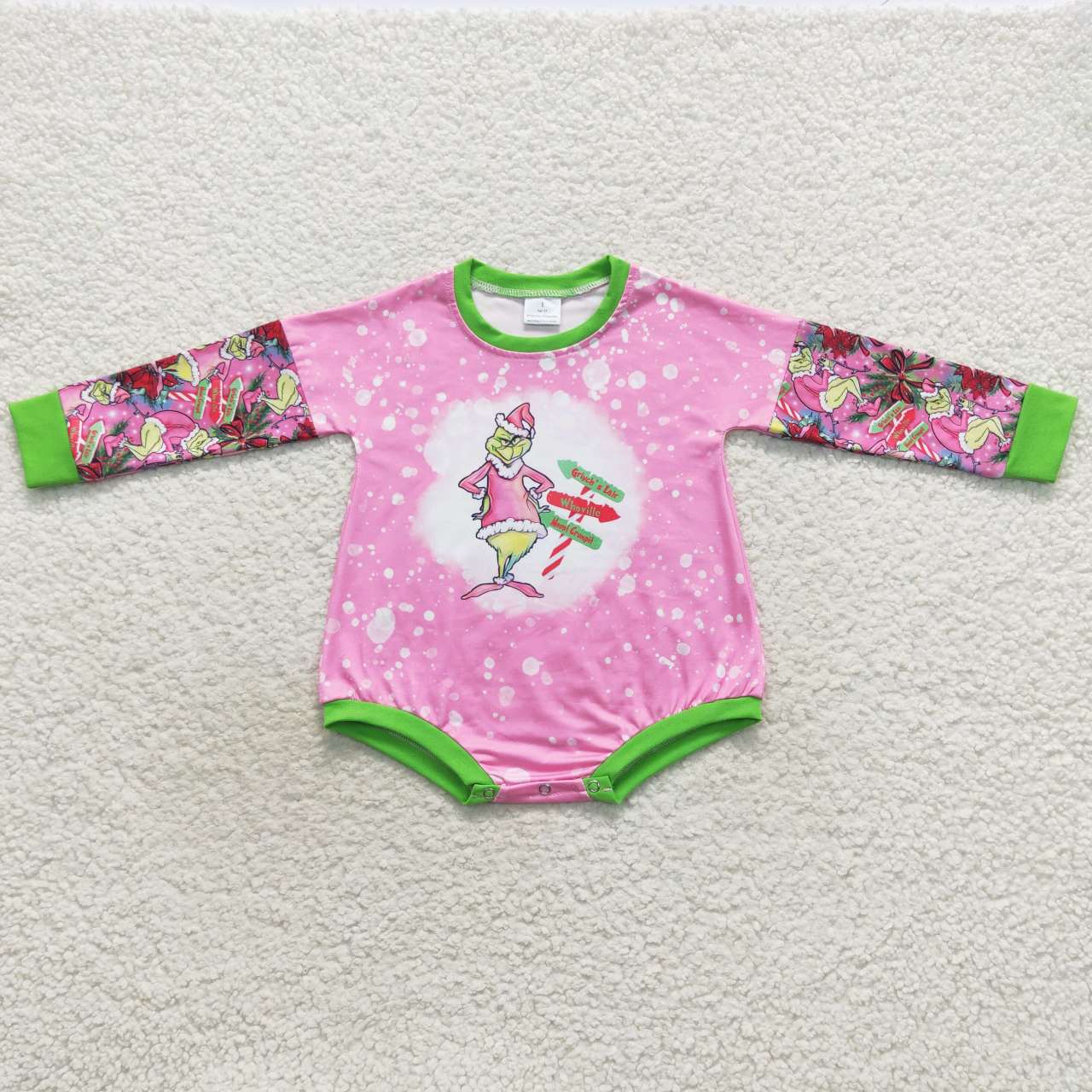 LR0439 girls powder green long sleeve jumpsuit