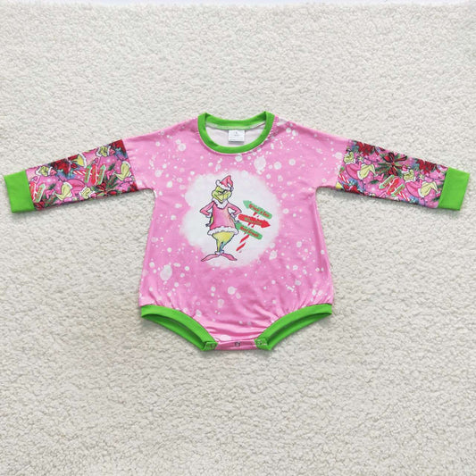 LR0439 girls powder green long sleeve jumpsuit