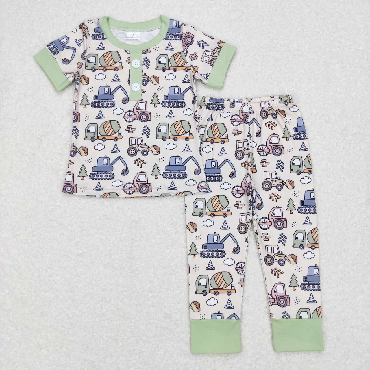 BSPO0186 Engineering vehicle beige short-sleeved trousers suit