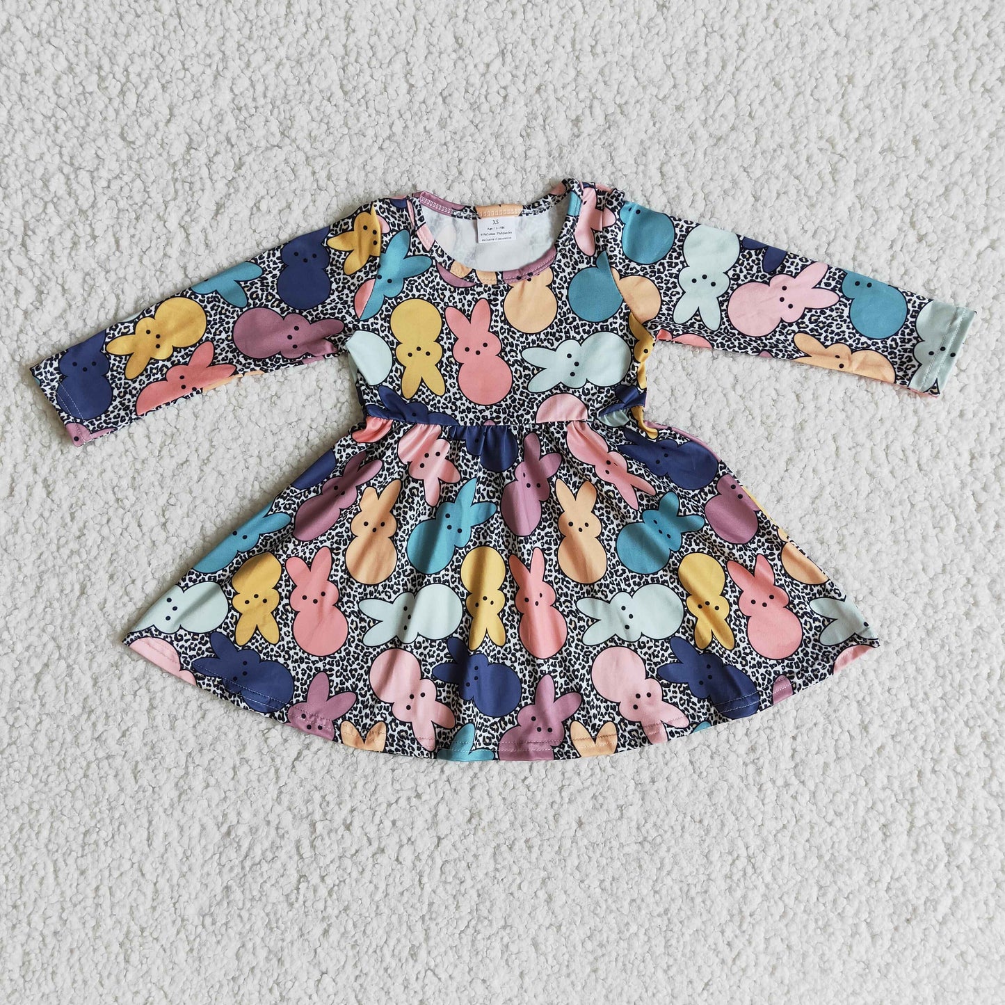 colorful peeps leopard easter dress